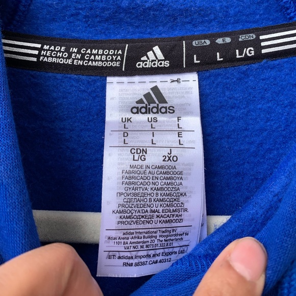 Adidas royal blue oversized sweatshirt hoodie - Picture 5 of 10